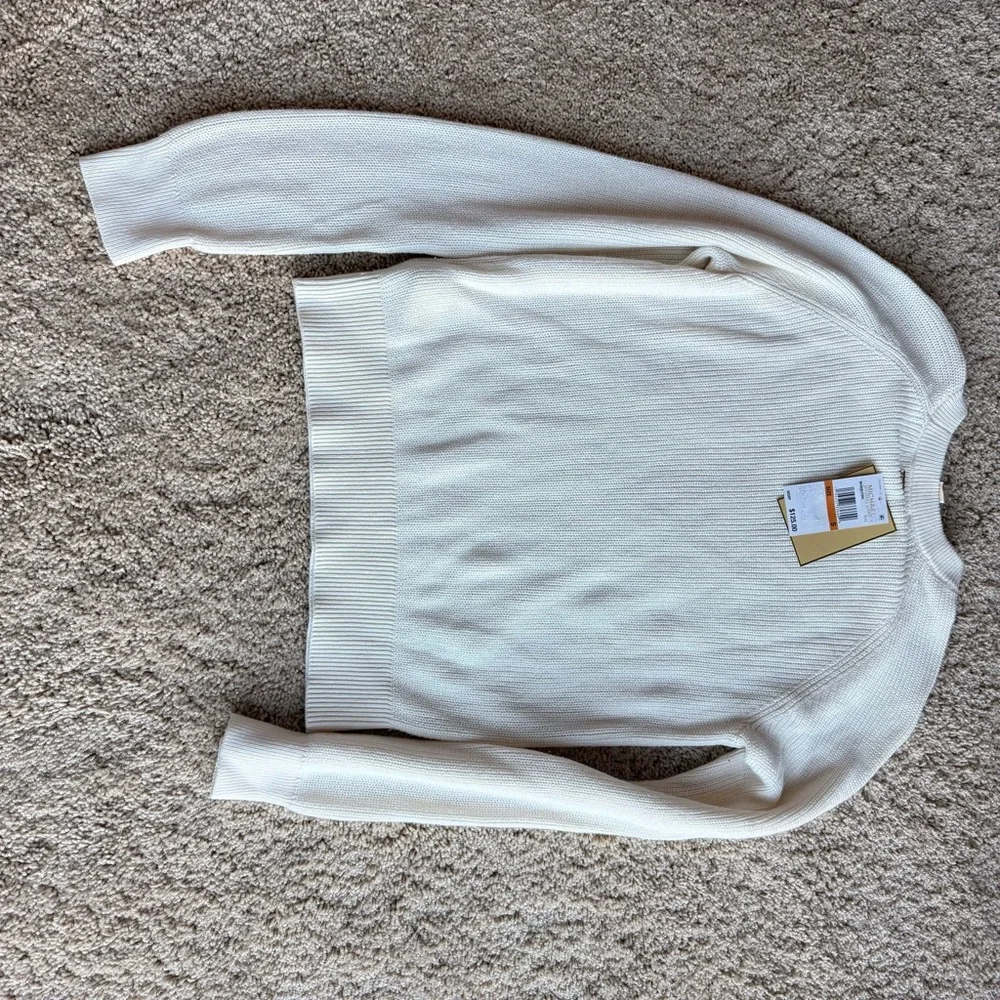 NWT Michael Kors Bone Elegant‎ White Cream Pullover Size S Sweater Winter